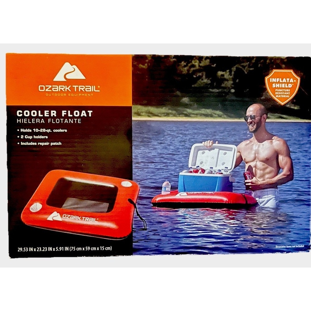 Ozark Trail Outdoor Cooler  Float 10 to 28 Qt Raft 2 Cup Holders New in Box
